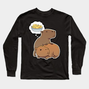 Capybara hungry for Potato Chips Long Sleeve T-Shirt